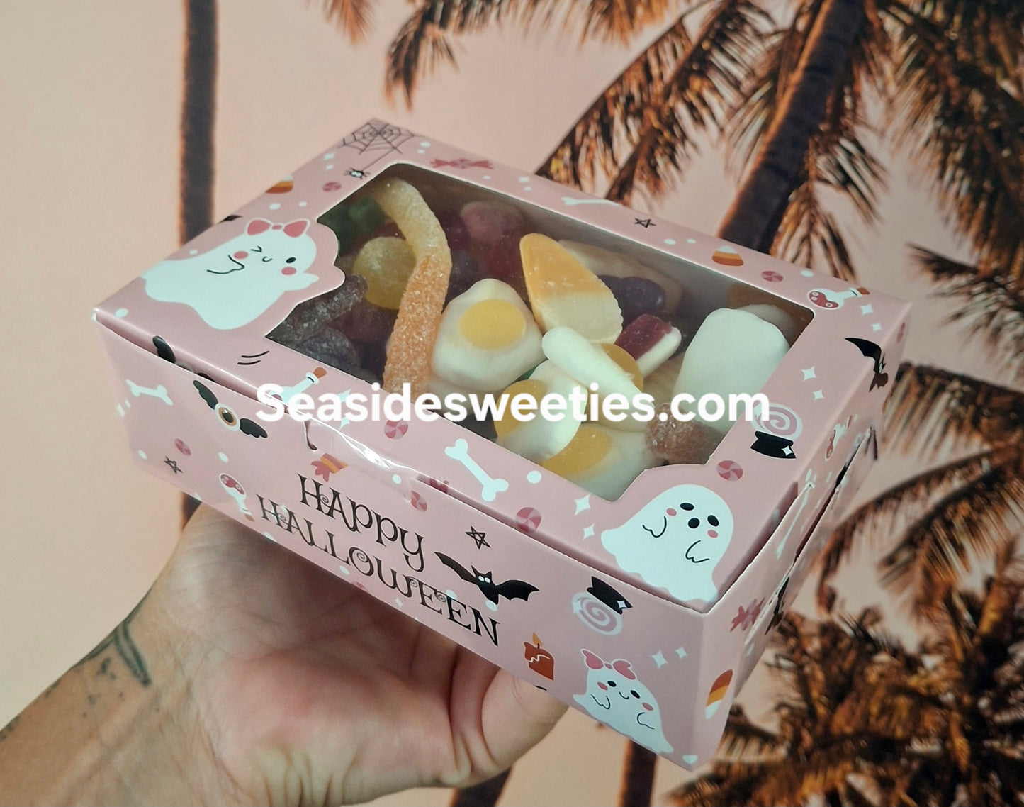 Halloween individual munchy box,450g traditional pick n mix solo selection