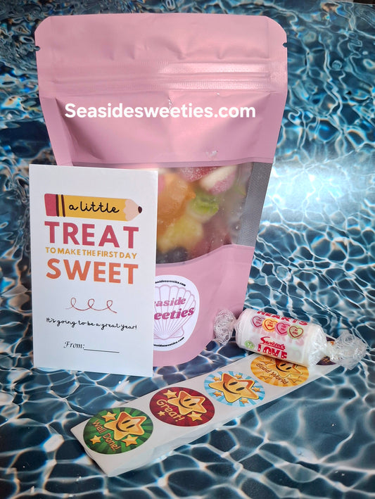 First day of school pick n mix, stickers and mini card,